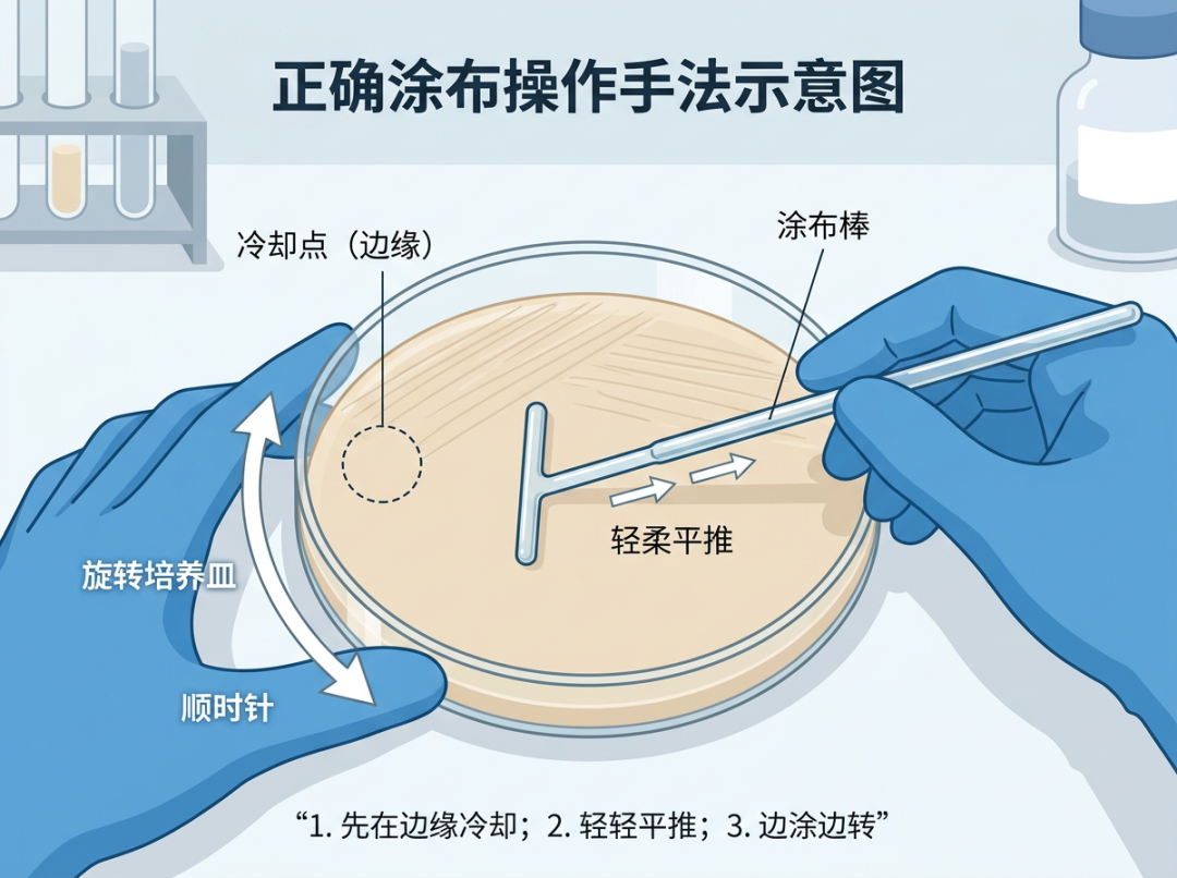 正确涂布操作手法示意图