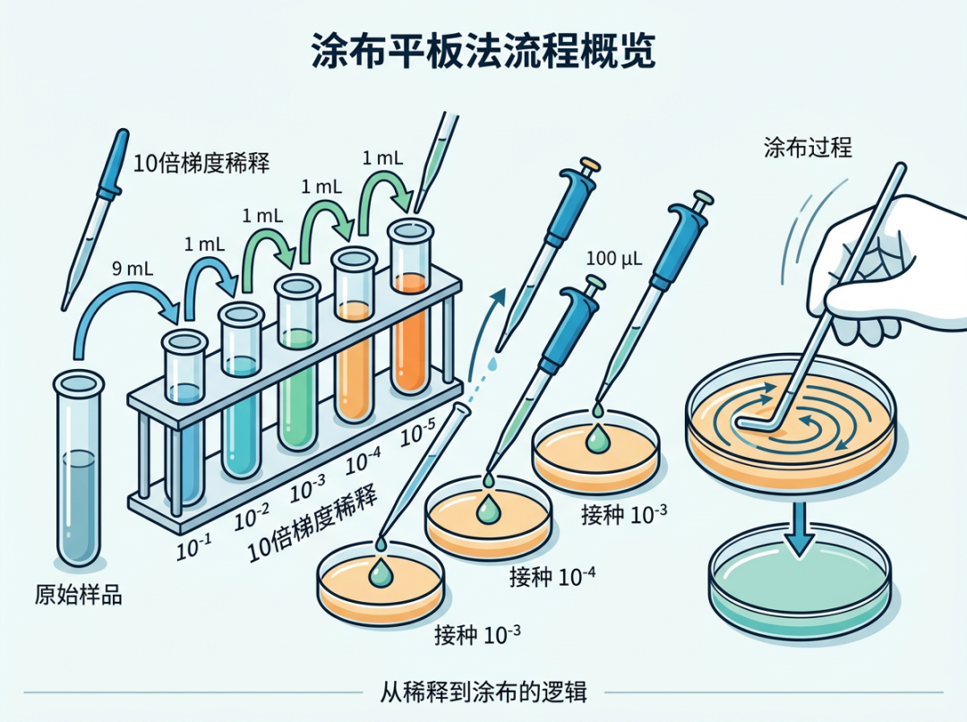 涂布平板法操作流程图